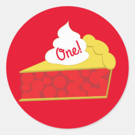 Cutie Paj Cherry Barn Födelsedagsfest Runt Klistermärke