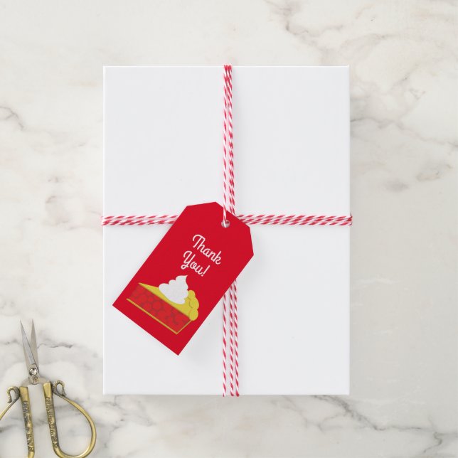 Cutie Paj Cherry Födelsedagsfest Presentetikett (Med Snöre)