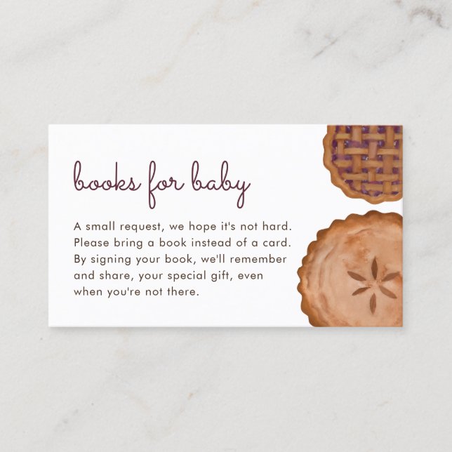 Cutie Paj Diaper Bokar för Baby-inmatningskort Visitkort (Framsida)