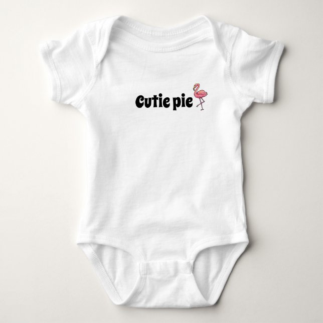 Cutie paj flamingo baby t shirt (Framsida)