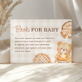 Cutie Paj Gingham Fall Baby Shower Bokar för Baby Tilläggskort