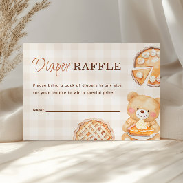 Cutie Paj Gingham Fall Baby Shower Diaper Raffle Tilläggskort