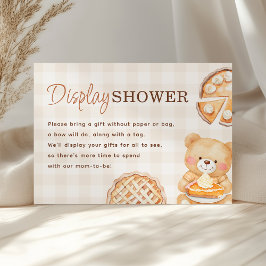 Cutie Paj Gingham Fall Baby Shower Visning Shower Tilläggskort