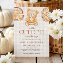 Cutie Paj Gingham Nalle Fall Baby Shower