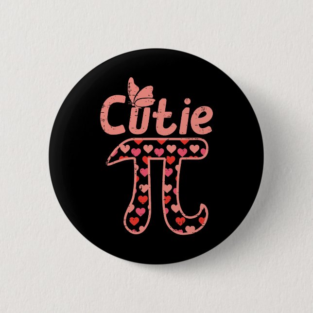 Cutie Paj Hearts Cute Pi Day Symbol Math Pun Geek Knapp (Framsida)