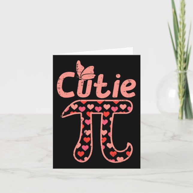 Cutie Paj Hearts Cute Pi Day Symbol Math Pun Geek Kort (Framsida)