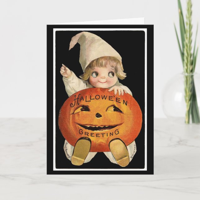 Cutie-Paj med Pumpkin-Halloween-kort Kort (Framsida)