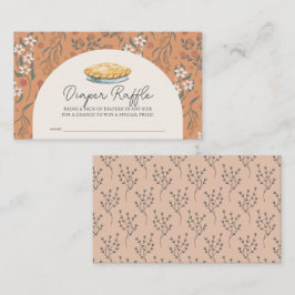 Cutie Paj Orange Blommigt Baby Diaper Raffle Bilje Tilläggskort