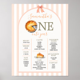 Cutie Paj Orange Gingham 1:a årsfack Poster