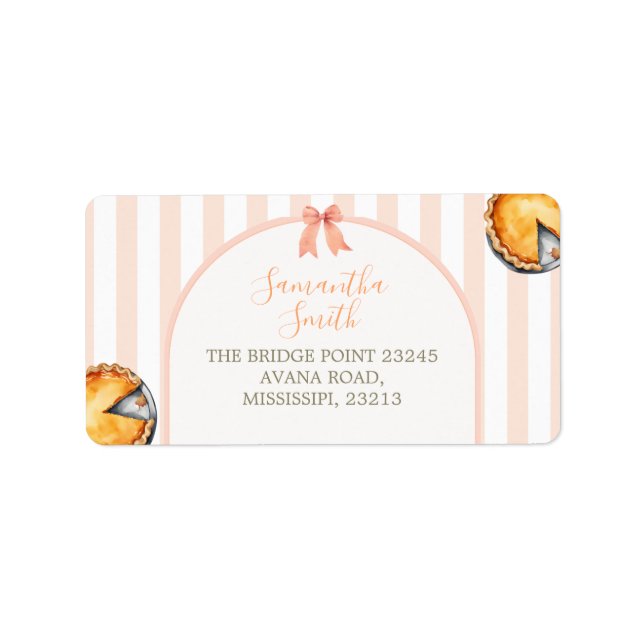 Cutie Paj Orange Gingham 1st Birthday Adress Adressetikett (Framsidan)