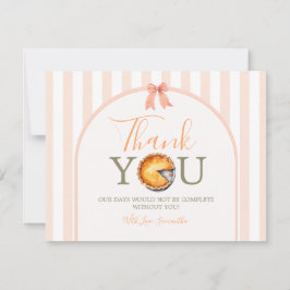 Cutie Paj Orange Gingham 1st Birthday Tack Kort
