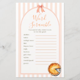 Cutie Paj Orange Gingham Shower Ord Scramble Game