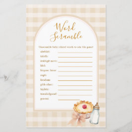 Cutie Paj Pastel Gingham Shower Ord Scramble Game