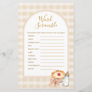 Cutie Paj Pastel Gingham Shower Ord Scramble Game