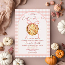 Cutie Paj Pastel Rosa Bow Gingham Fall Baby Shower