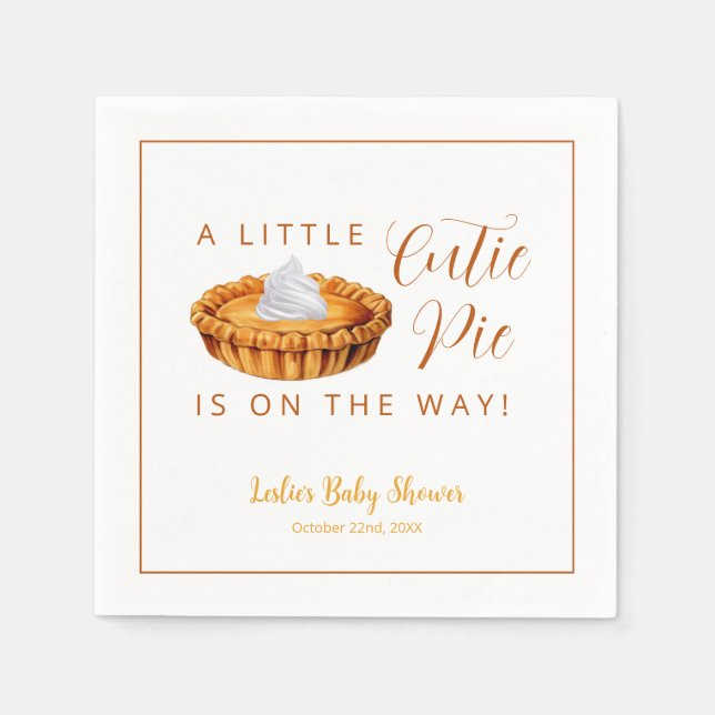 Cutie Paj Pumpkin Baby Shower Napkins Pappersservett (Framsidan)