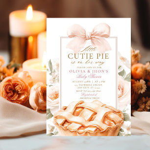 Cutie Paj Pumpkin Blommigt Bow-inbjudan Inbjudningar