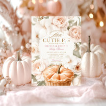 Cutie Paj Pumpkin Blommigt Bow-inbjudan