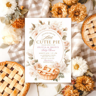 Cutie Paj Pumpkin Blommigt Bow-inbjudan Inbjudningar