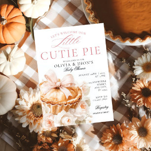 Cutie Paj Pumpkin Blommigt Bow-inbjudan Inbjudningar