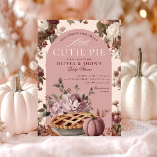 Cutie Paj Pumpkin Blommigt Bow-inbjudan Inbjudningar