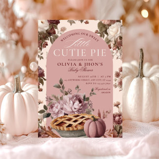 Cutie Paj Pumpkin Blommigt Bow-inbjudan Inbjudningar