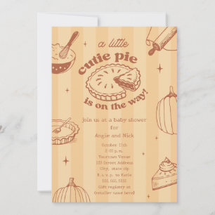 Cutie Paj Pumpkin Fall Neutralt Baby Shower Inbjudningar