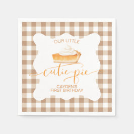 Cutie Paj pumpkin paj Fall plaid First Birthday Pappersservett