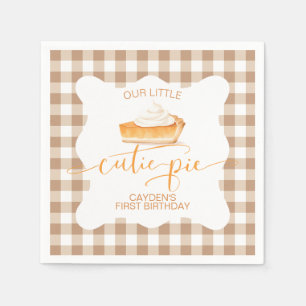 Cutie Paj pumpkin paj Fall plaid First Birthday Pappersservett