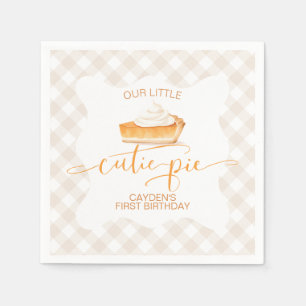 Cutie Paj pumpkin paj Fall plaid First Birthday Pappersservett