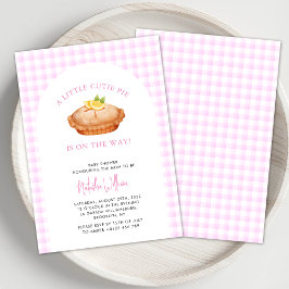 Cutie Paj Rosa Checkated Fall Baby Shower Inbjudningar