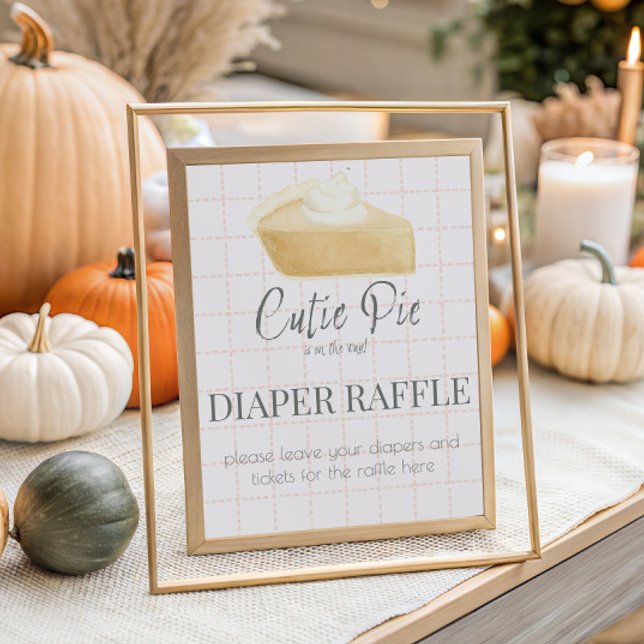 Cutie Paj Rosa Fall Baby Shower Diaper Raffle Poster (Skapare uppladdad)