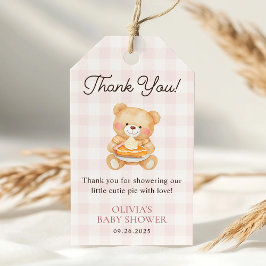Cutie Paj Rosa Fall Bear Girl Baby Shower-favorite Presentetikett