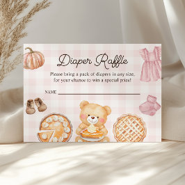 Cutie Paj Rosa Fall Girl Baby Shower Raffle Tilläggskort