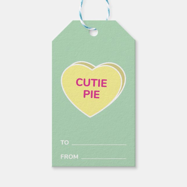 Cutie Paj Sweet Conversation Heart Valentines day Presentetikett (Framsidan)