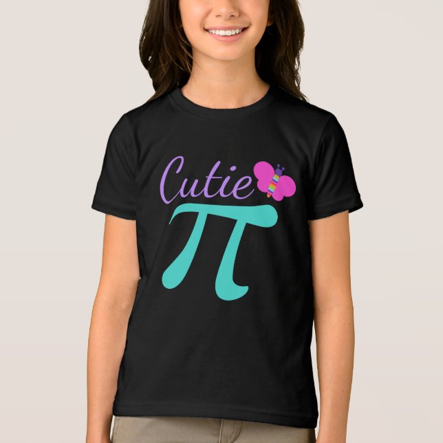 Cutie Pi Cute Math Pun Girl's T Shirt (Framsida)