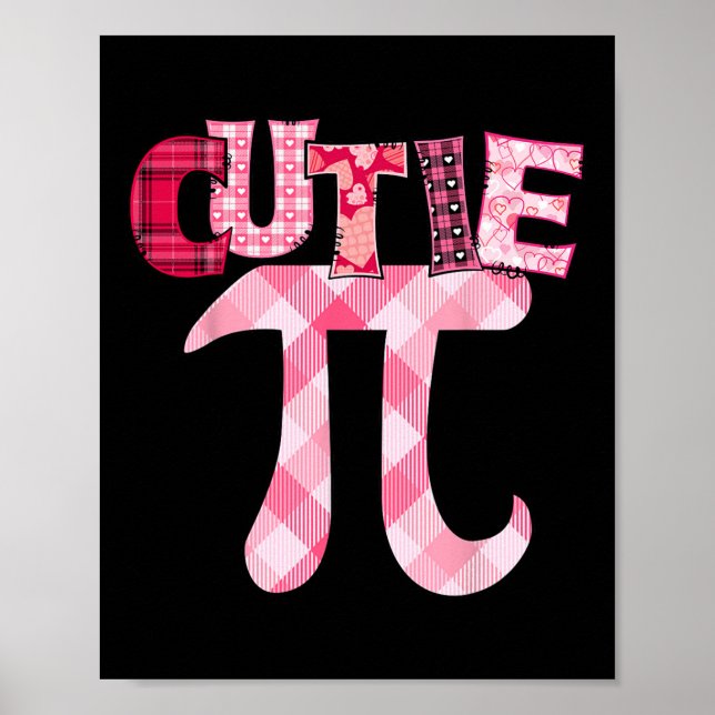 Cutie Pi Day 3.14 Math Teacher Geek Funny Valentin Poster (Framsidan)