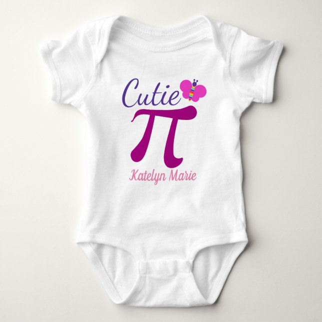 Cutie Pi gullig rolig Mathvits T Shirt (Framsida)
