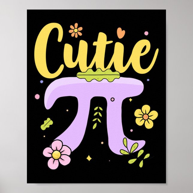 Cutie Pi Qt Pi Day Math Älskare Teacher Klubb Poster (Framsidan)