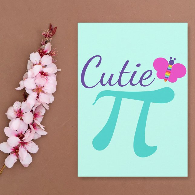 Cutie Pi Symbol Cute Math Pun Card (Skapare uppladdad)