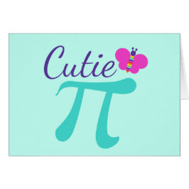 Cutie Pi Symbol Math Pun Card Hälsningskort