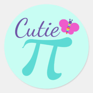 Cutie Pi Symbol Math Pun Runt Klistermärke