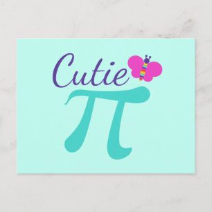 Cutie Pi Symbol Math Pun Vykort
