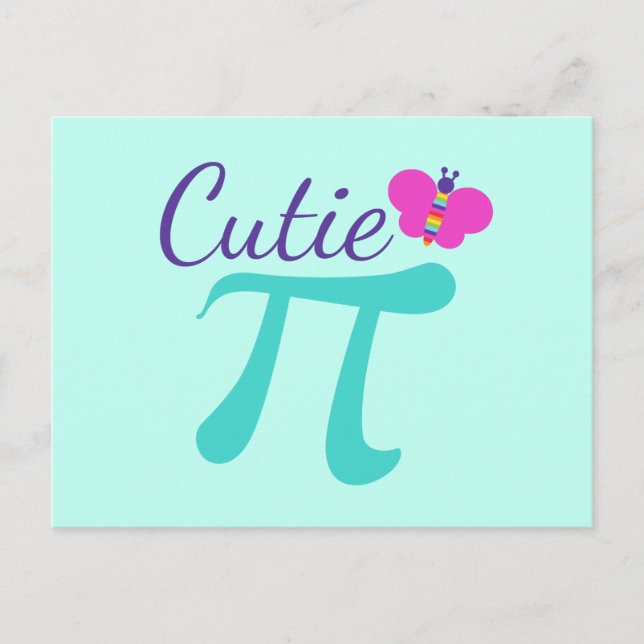 Cutie Pi Symbol Math Pun Vykort (Framsida)