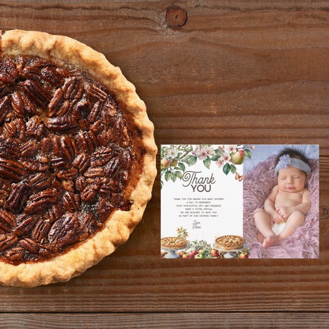 Cutie Pie | Fall Autumn Baby Shower  Tack Kort (Skapare uppladdad)