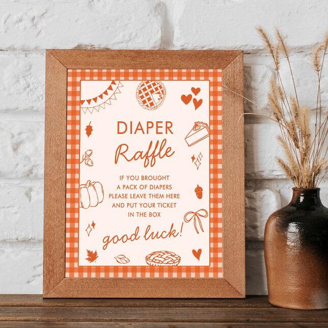 Cutie Pie Fall Baby Shower Diaper Raffle Sign Poster (Skapare uppladdad)