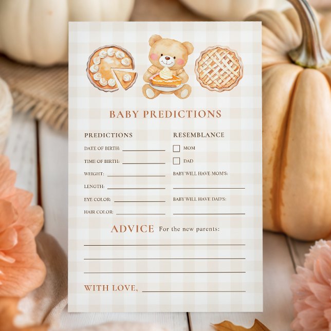 Cutie Pie Fall Baby Shower Predictions Advice Game (Skapare uppladdad)