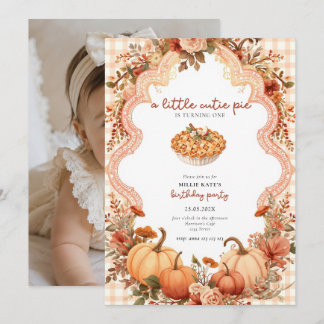 Cutie Pie First Birthday Invitation Inbjudningar