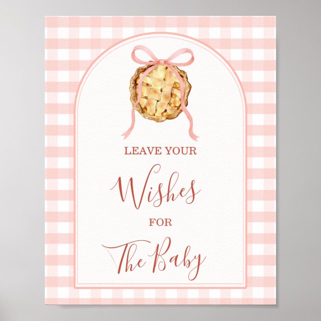 Cutie Pie Pastel Pink Gingham Leave Your Wishes Poster (Framsidan)
