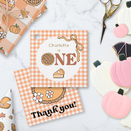 Cutie Pie Pumpkin 1st Birthday Thank You Gåvor Etiketter